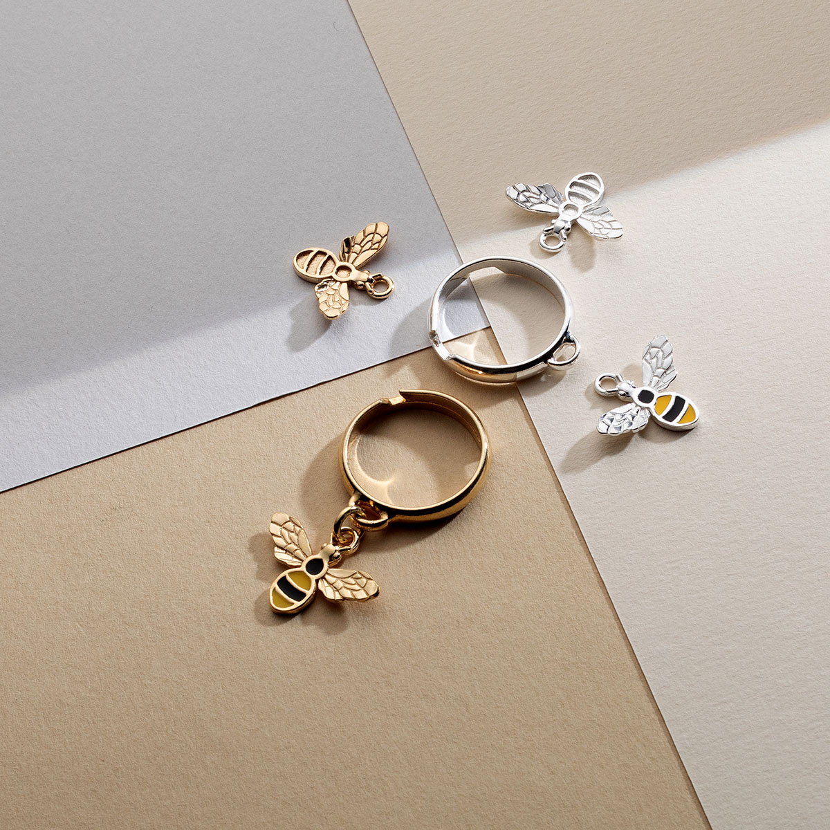 bee charm rings