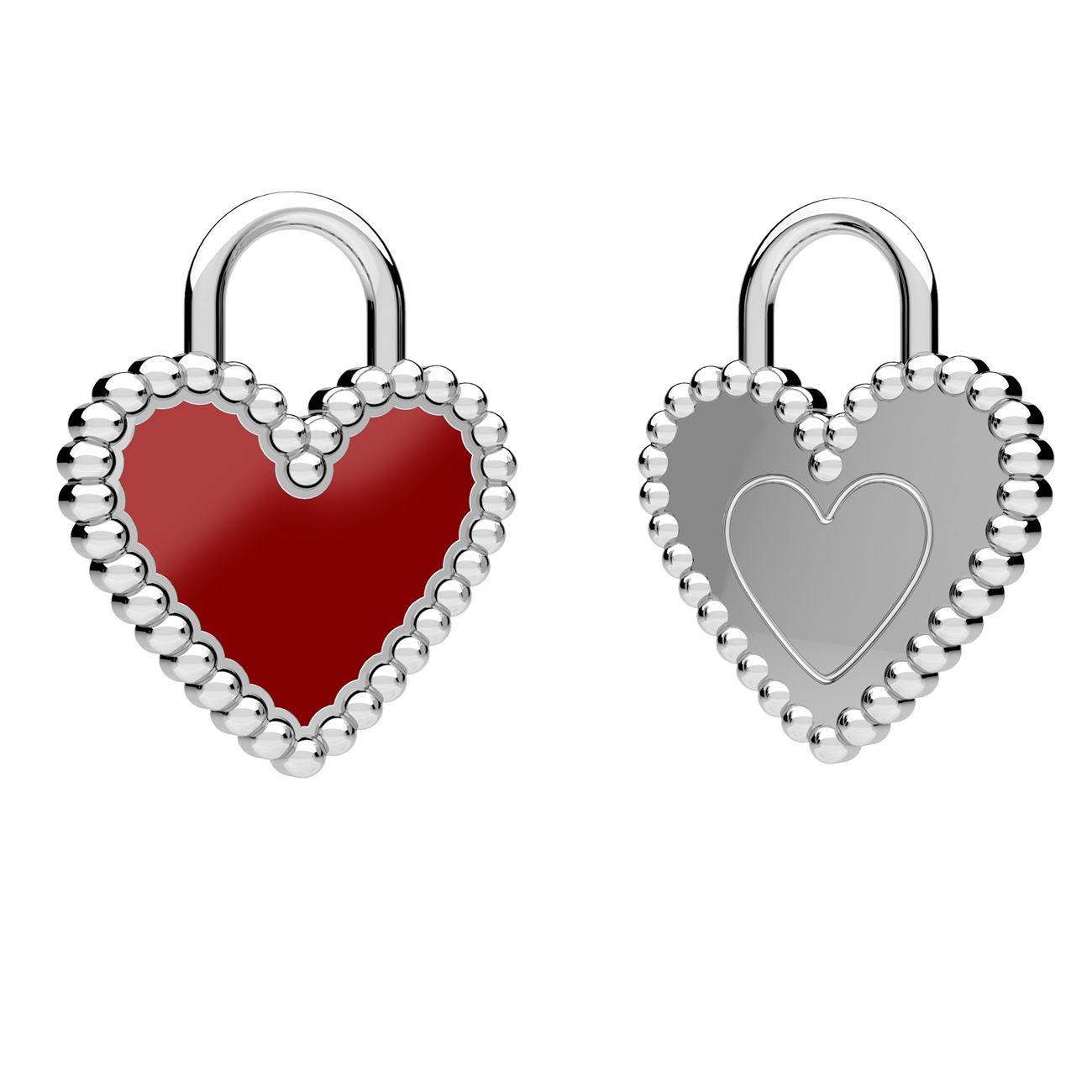 red resin heart charm